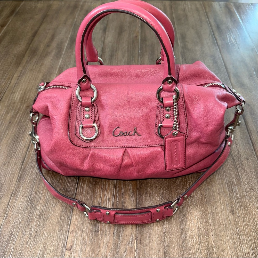 Coach Y2K Baguette Shoulder Bag Purse Pink Leather 90s - Picture 5 of 16